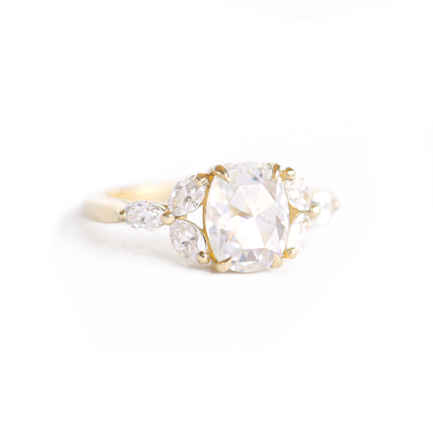 3.0 Ct Antique Cushion Cut Moissanite Diamond Engagement Ring