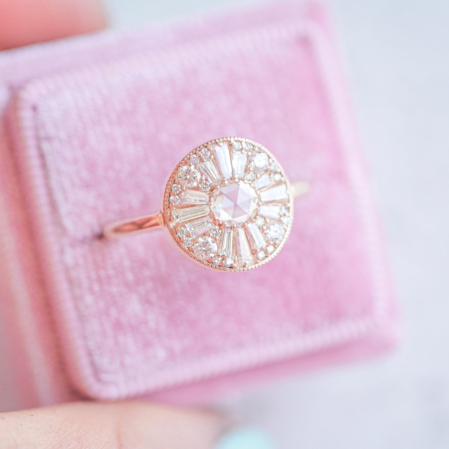 0.30 Ct Antique Round Cut Moissanite Diamond Vintage Engagement Ring