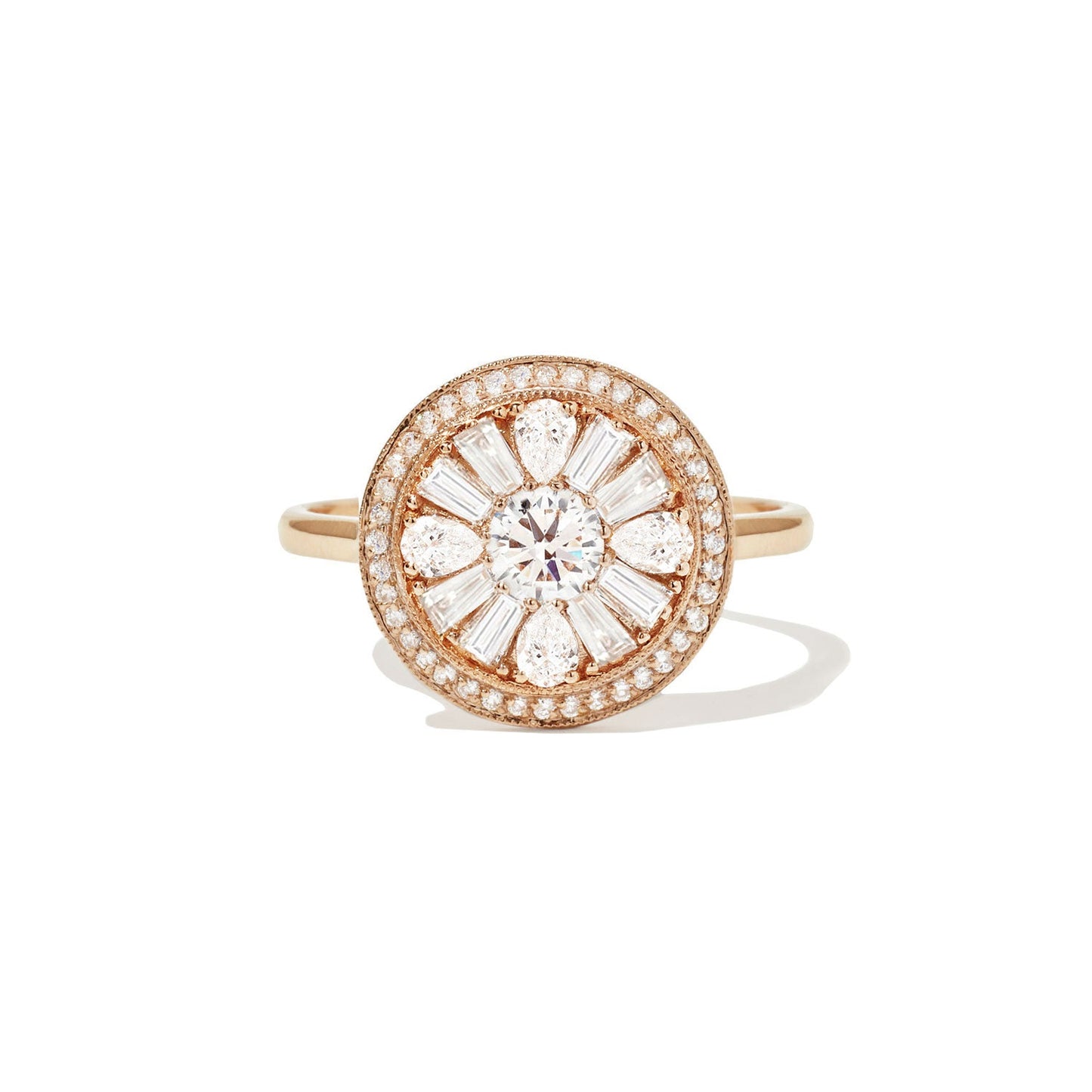 0.38 Ct Antique Round Cut Moissanite Diamond Vintage Engagement Ring