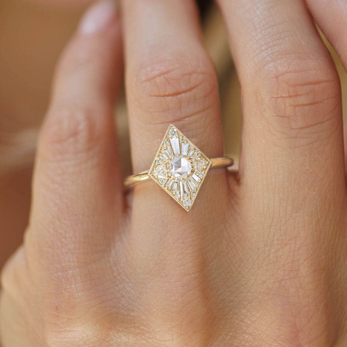 0.20 Ct Antique Round Cut Moissanite Diamond Vintage Engagement Ring