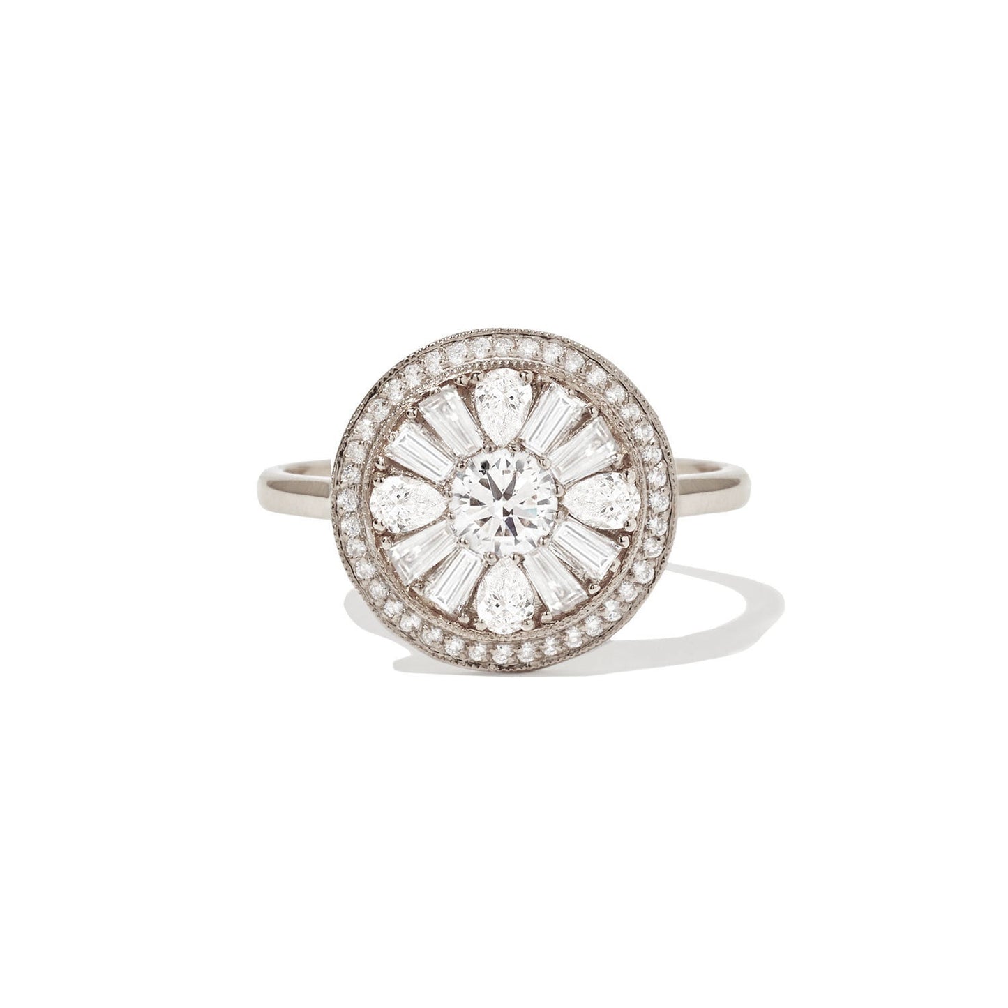 0.38 Ct Antique Round Cut Moissanite Diamond Vintage Engagement Ring