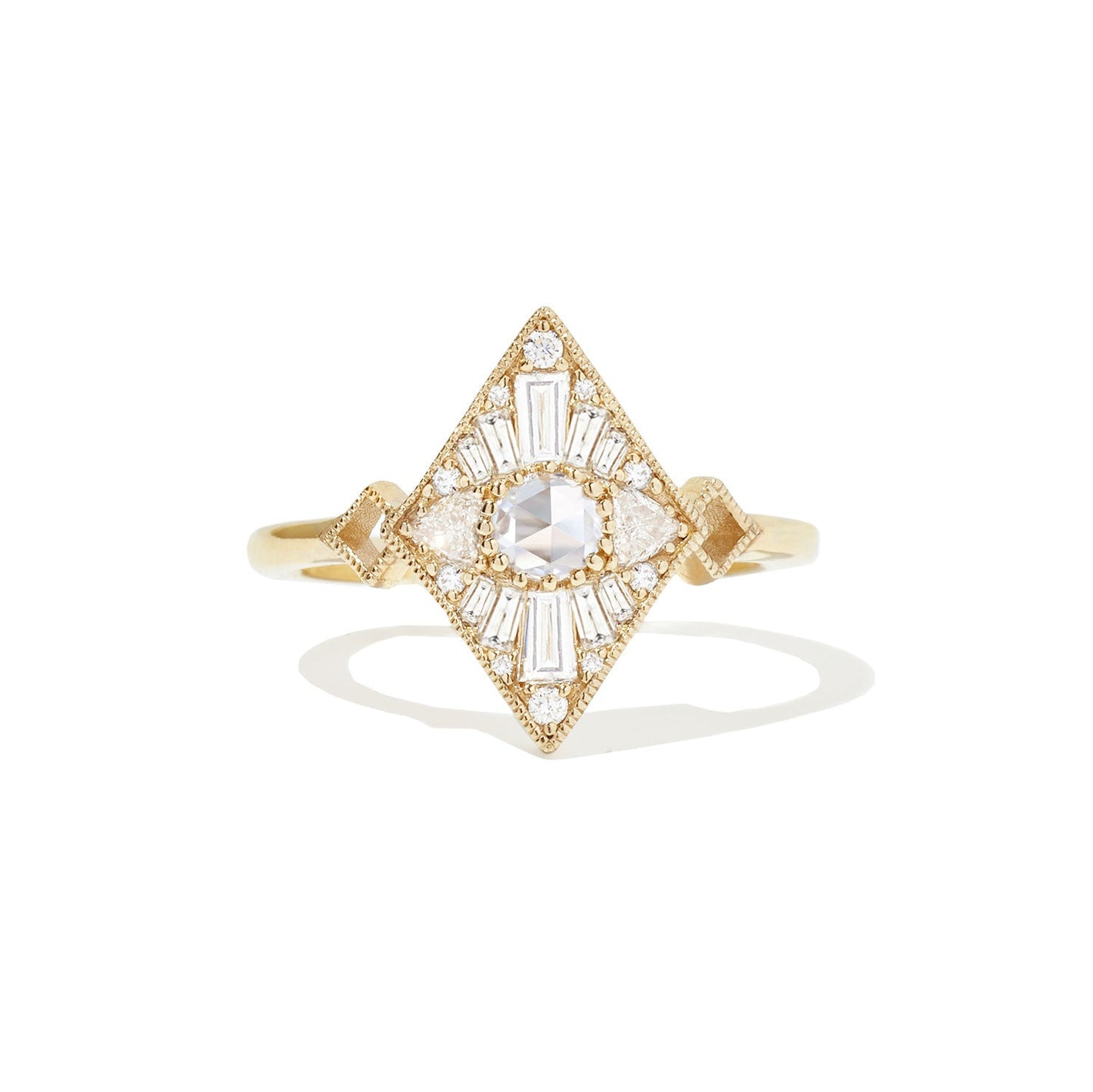 0.20 Ct Antique Round Cut Moissanite Diamond Vintage Engagement Ring