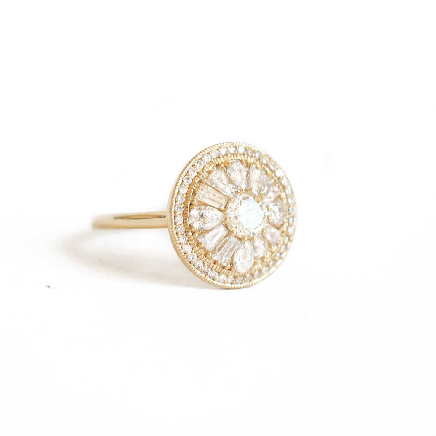 0.38 Ct Antique Round Cut Moissanite Diamond Vintage Engagement Ring
