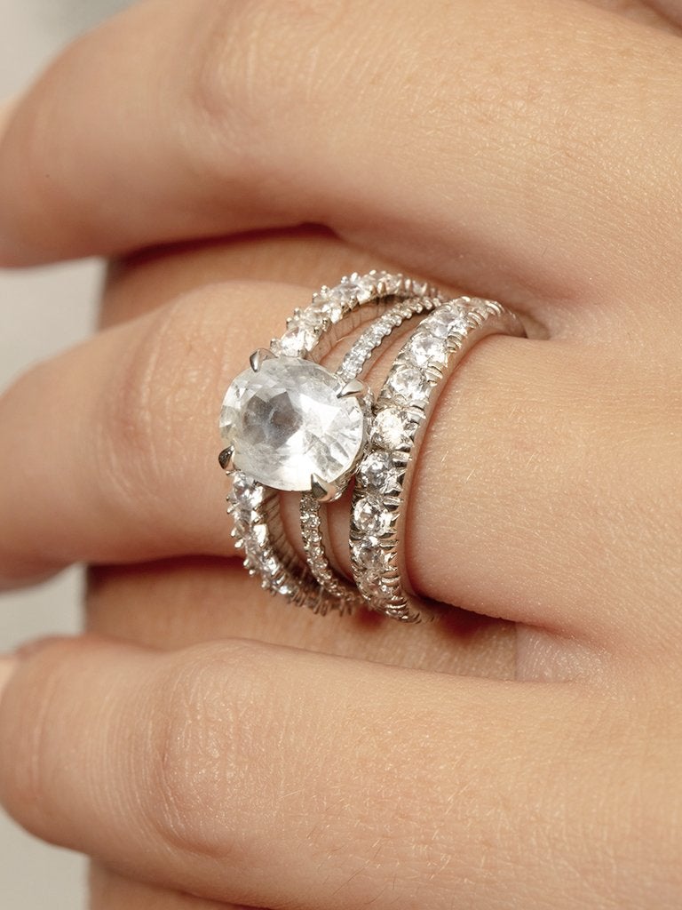 Round Cut Moissanite Half Eternity Perfect For Anniversary Wedding Band