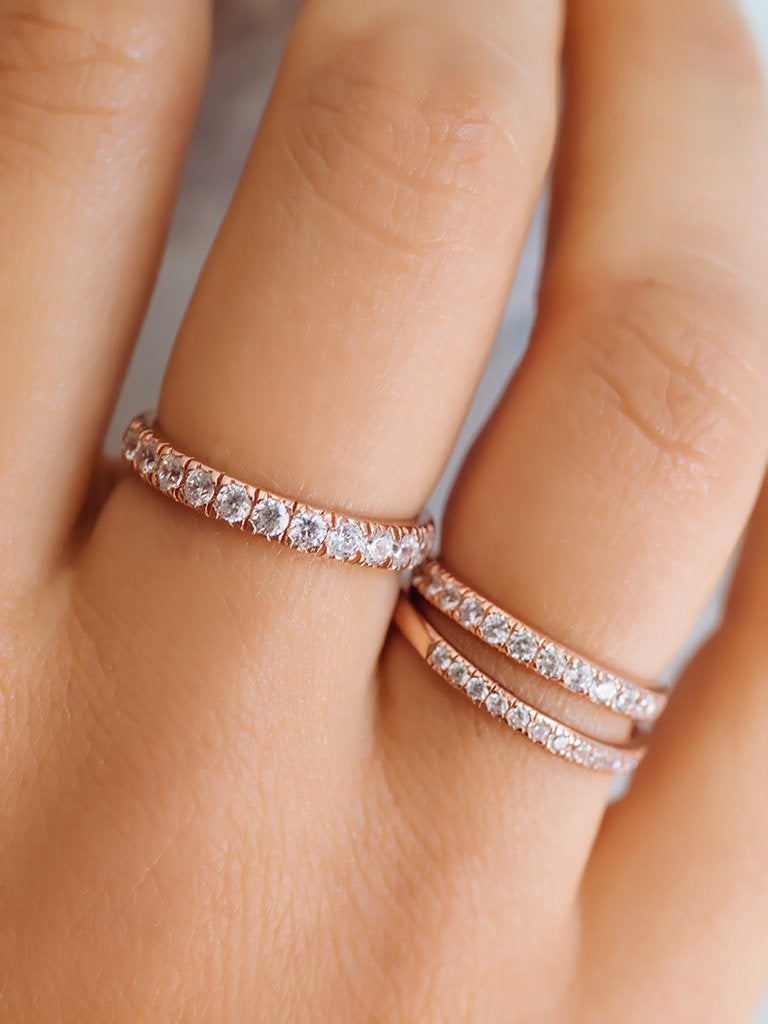 Round Cut Moissanite Half Eternity Perfect For Anniversary Wedding Band