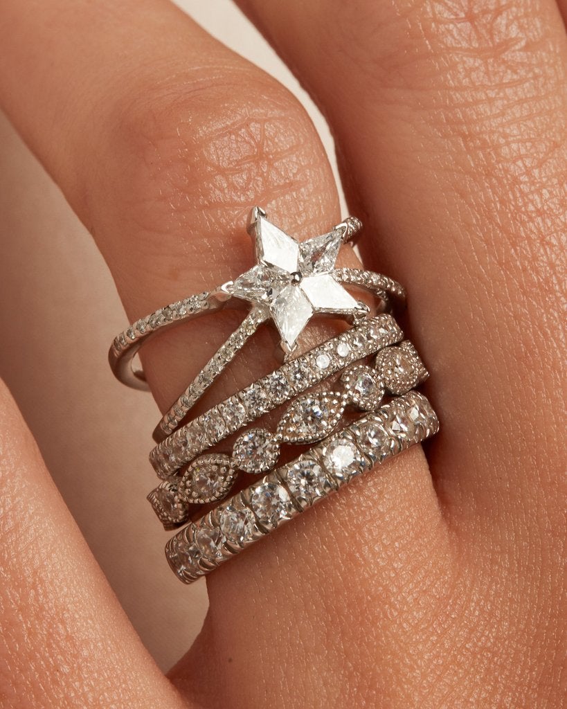 Round Cut Moissanite Half Eternity Perfect For Anniversary Wedding Band