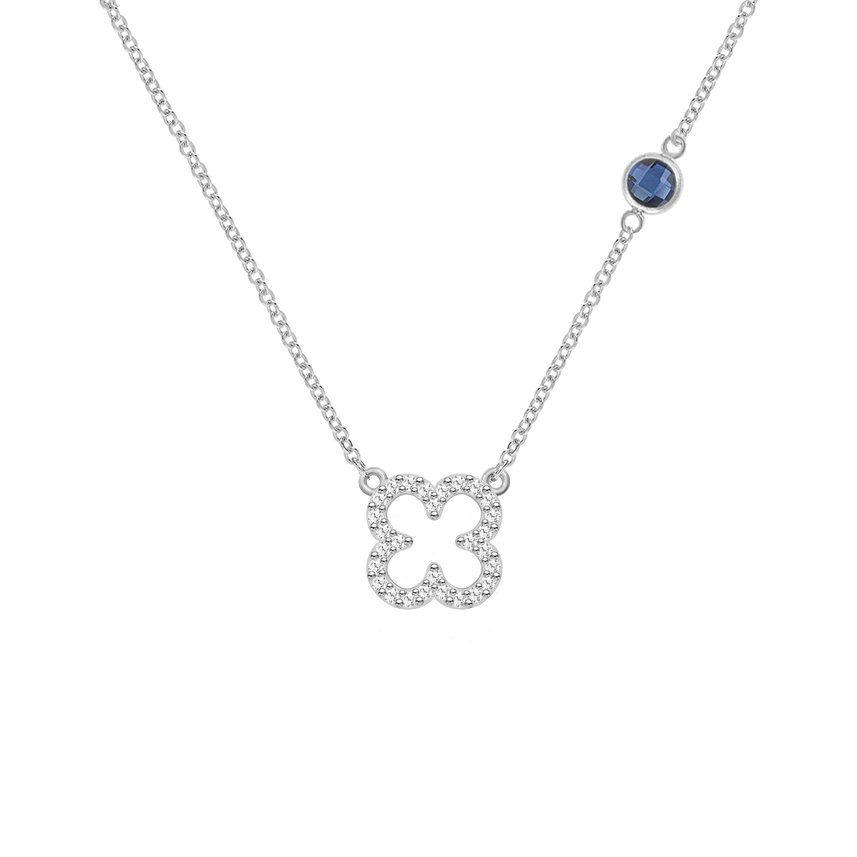 1.93TCW Round Open Floral Moissanite Diamond Necklace | Gifts For Her| Gifts For Mom| Gifts For Daughter