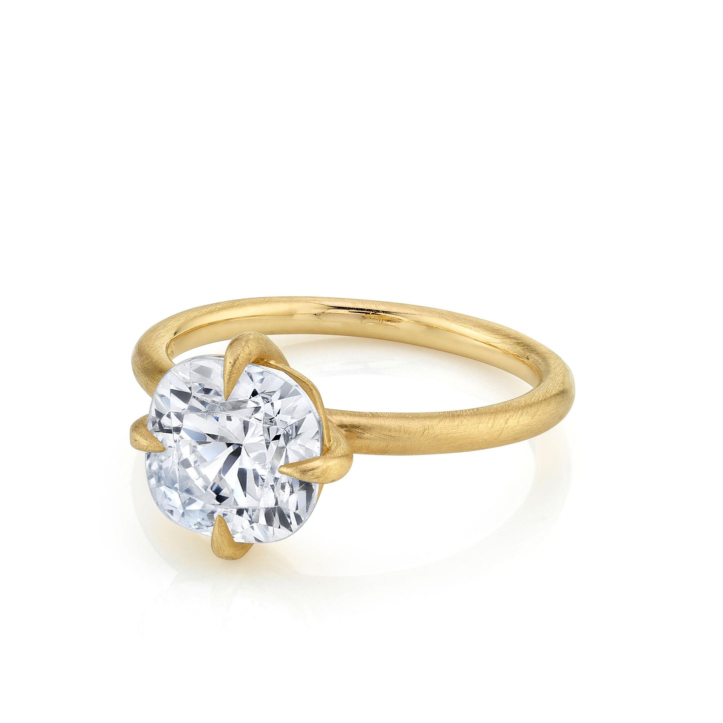 2.0 Ct Cushion Cut Moissanite Diamond Solitaire Engagement Ring