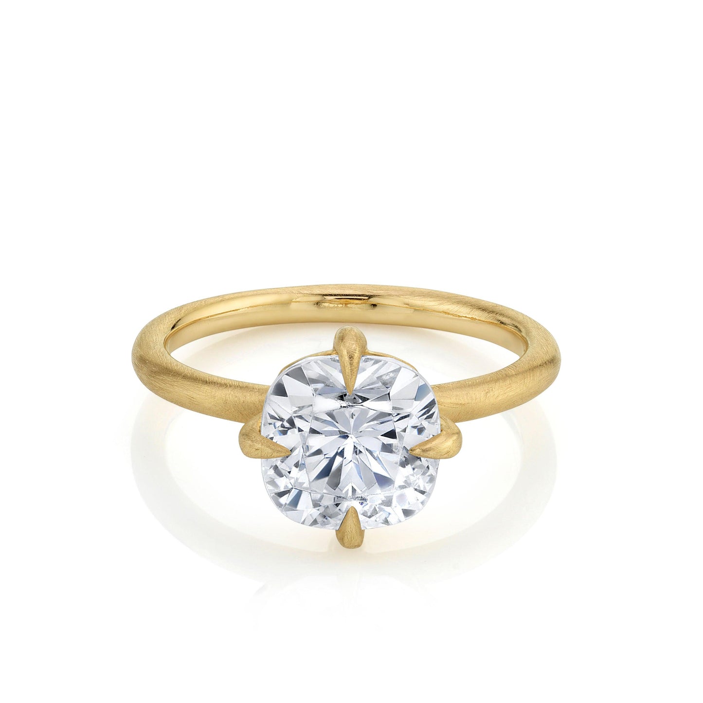 2.0 Ct Cushion Cut Moissanite Diamond Solitaire Engagement Ring
