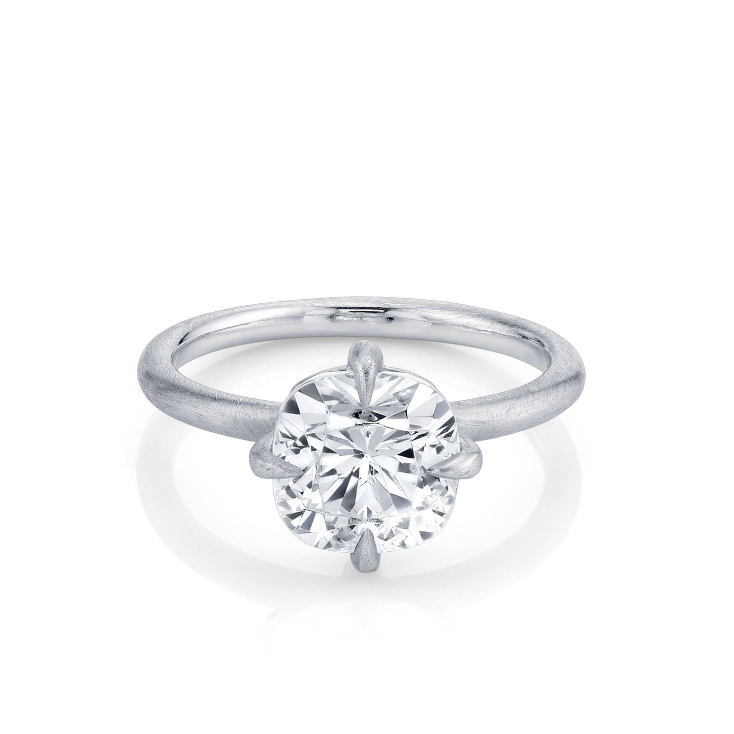 2.0 Ct Cushion Cut Moissanite Diamond Solitaire Engagement Ring