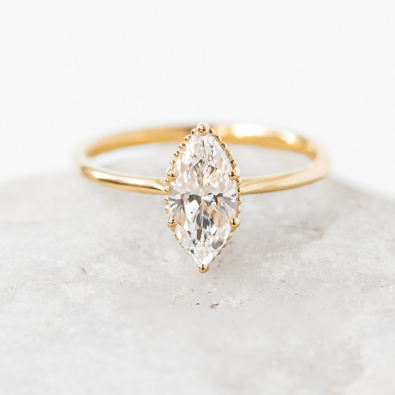Classic Marquise Cut Solitaire Diamond Engagement Ring For Her