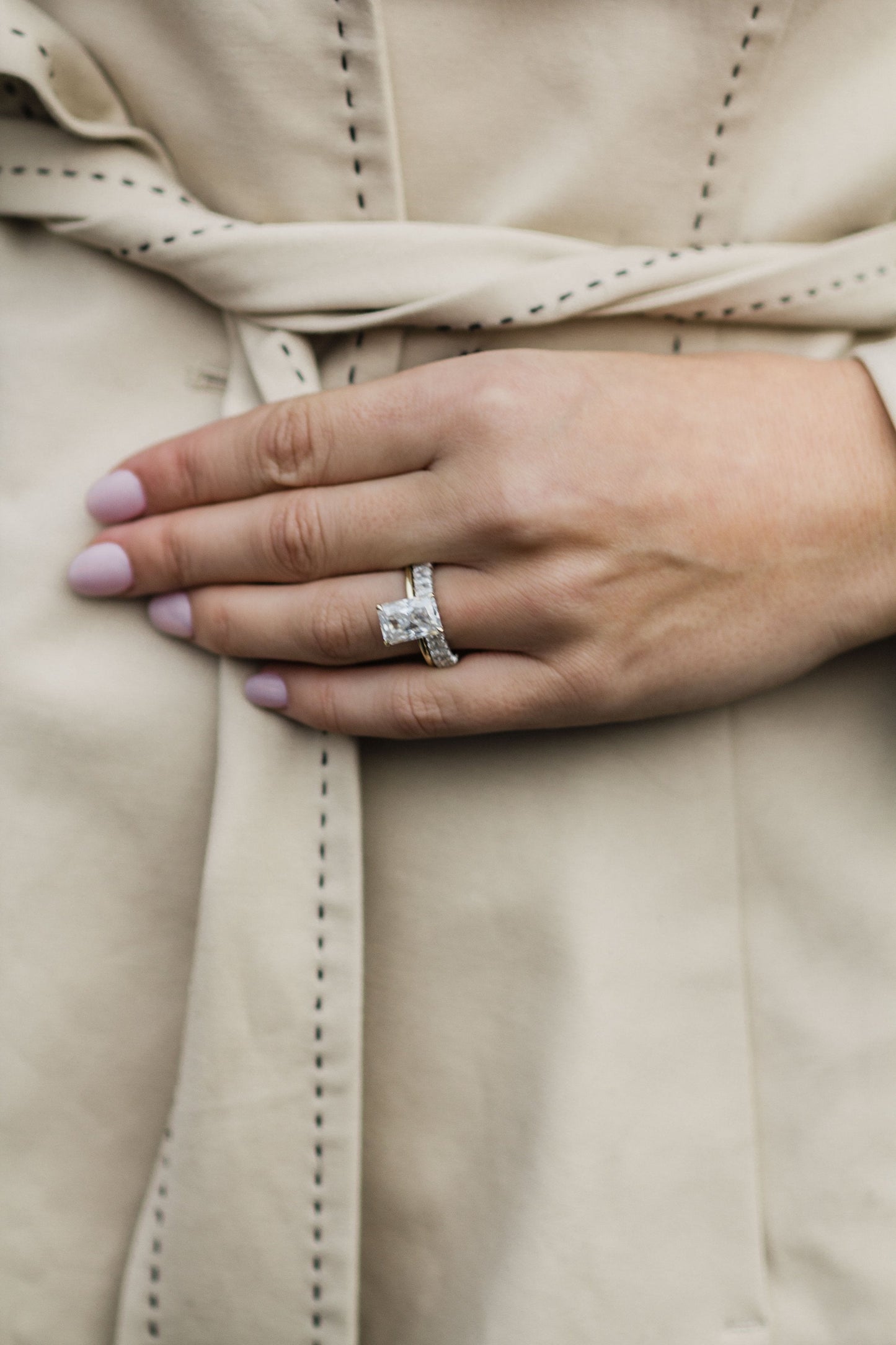 Radiant Cut Moissanite 3 CT Solitaire Diamond Engagement Ring for Her