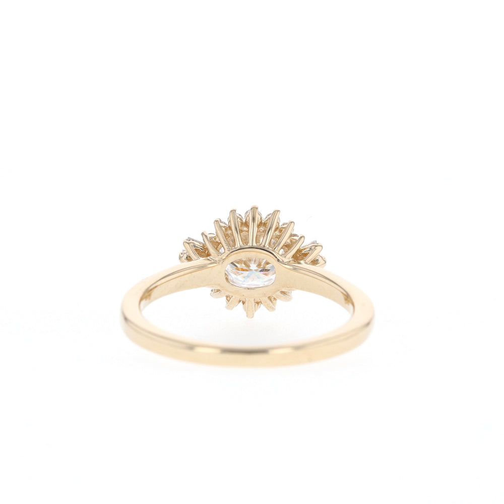 Round Cut Diamond Cluster Moissanite Engagement Ring Vintage Ring For Her