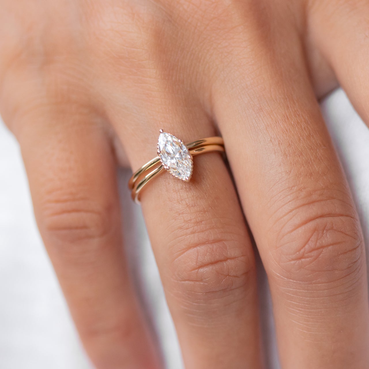 Classic Marquise Cut Solitaire Diamond Engagement Ring For Her