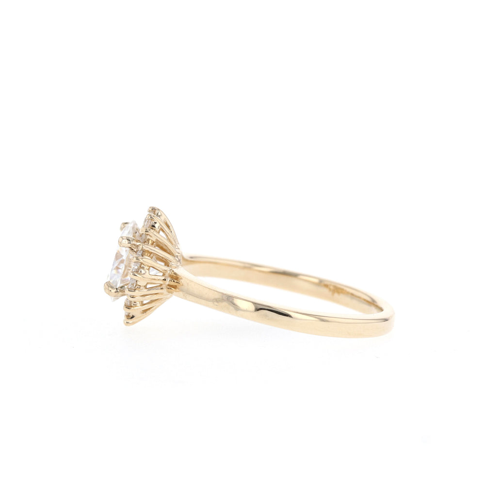 Round Cut Diamond Cluster Moissanite Engagement Ring Vintage Ring For Her