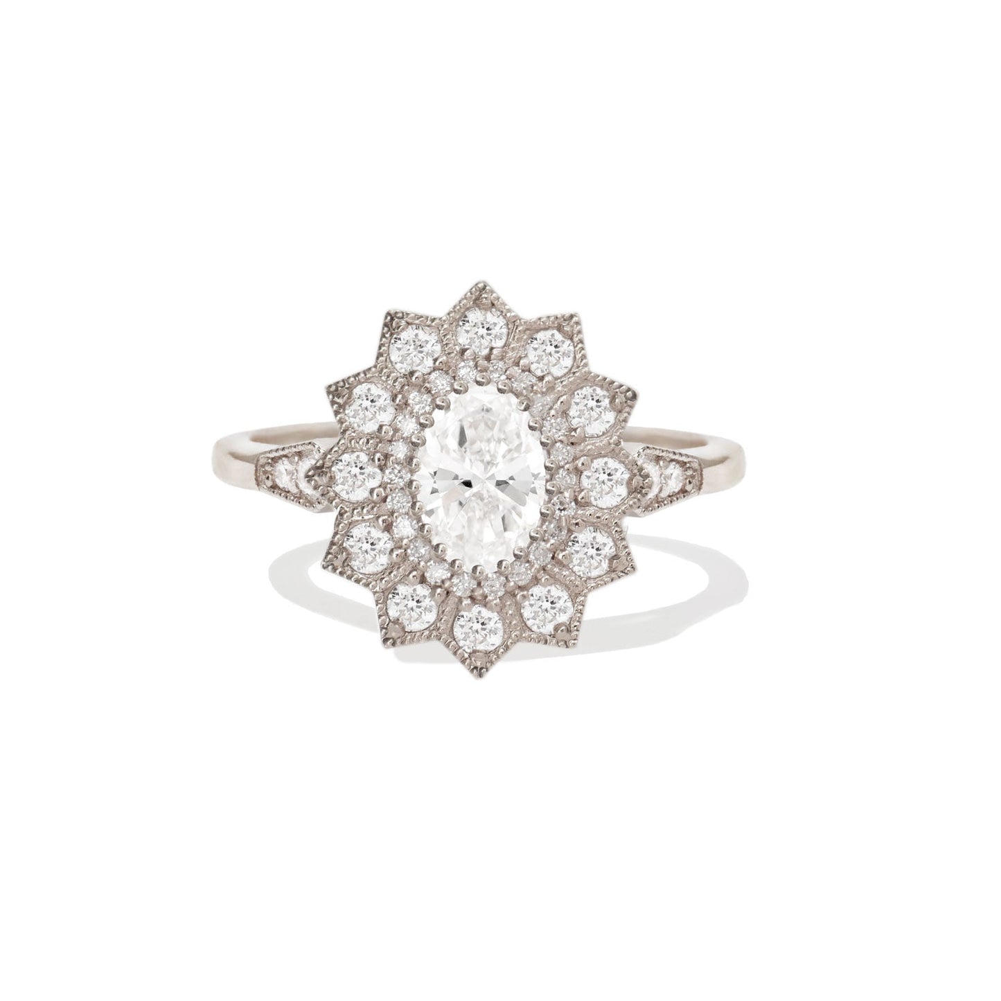 0.75 Ct Oval Cut Moissanite Diamond Vintage Engagement Ring