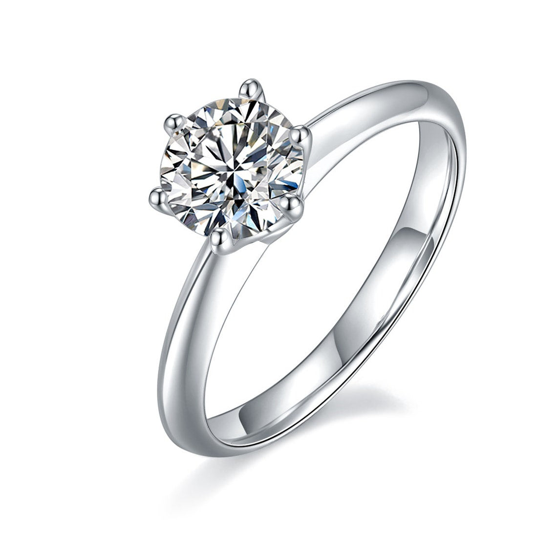 1.0 CT Round Cut Moissanite Solitaire Engagement Ring - Eurus engagement rings