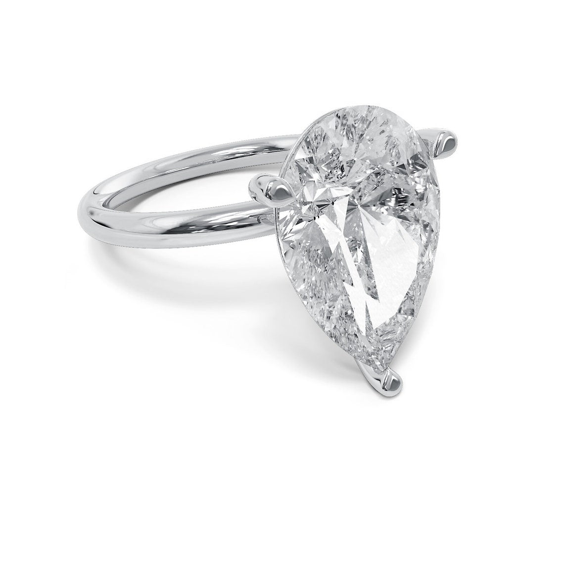 4.0 CT Pear Cut Moissanite Solitaire Engagement Ring - Eurus engagement rings