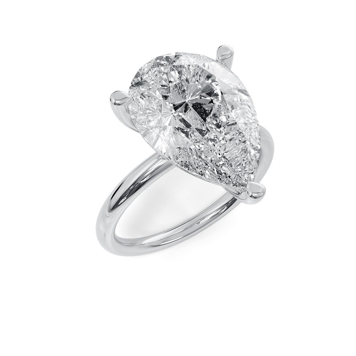 4.0 CT Pear Cut Moissanite Solitaire Engagement Ring - Eurus engagement rings