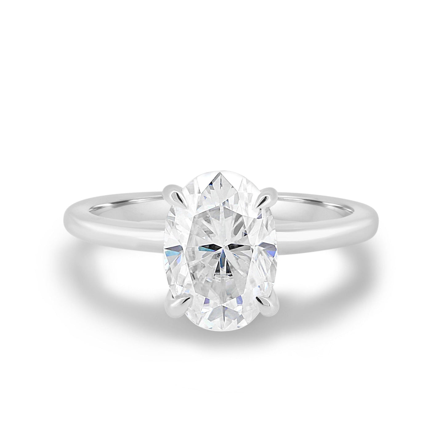 2.05CT Oval Cut Moissanite Hidden Halo Engagement Ring - Eurus engagement rings