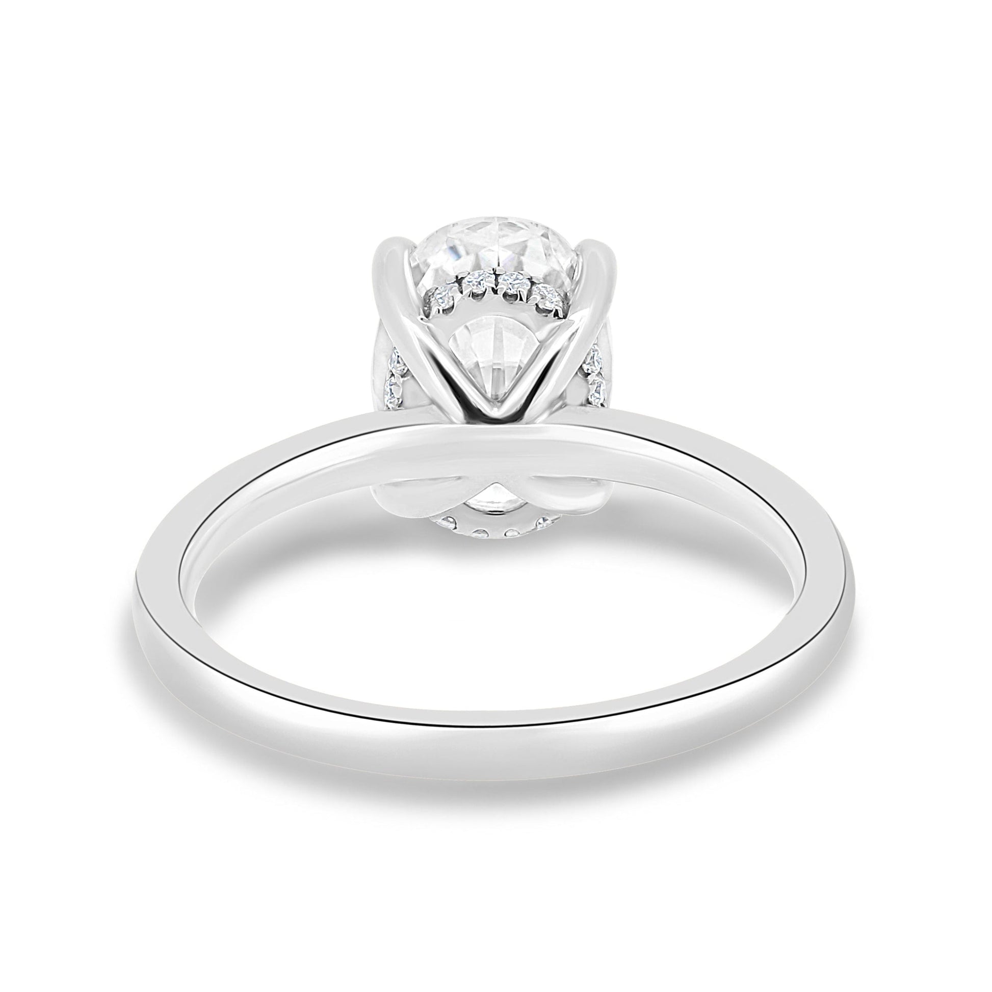 2.05CT Oval Cut Moissanite Hidden Halo Engagement Ring - Eurus engagement rings