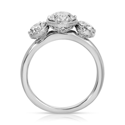 Three Stone Oval Cut Moissanite Diamond Ring / Wedding OR Engagement Ring For Womens