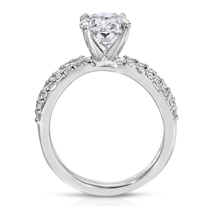 Oval Cut Solitaire Split Shank Moissanite Diamond Engagement Ring