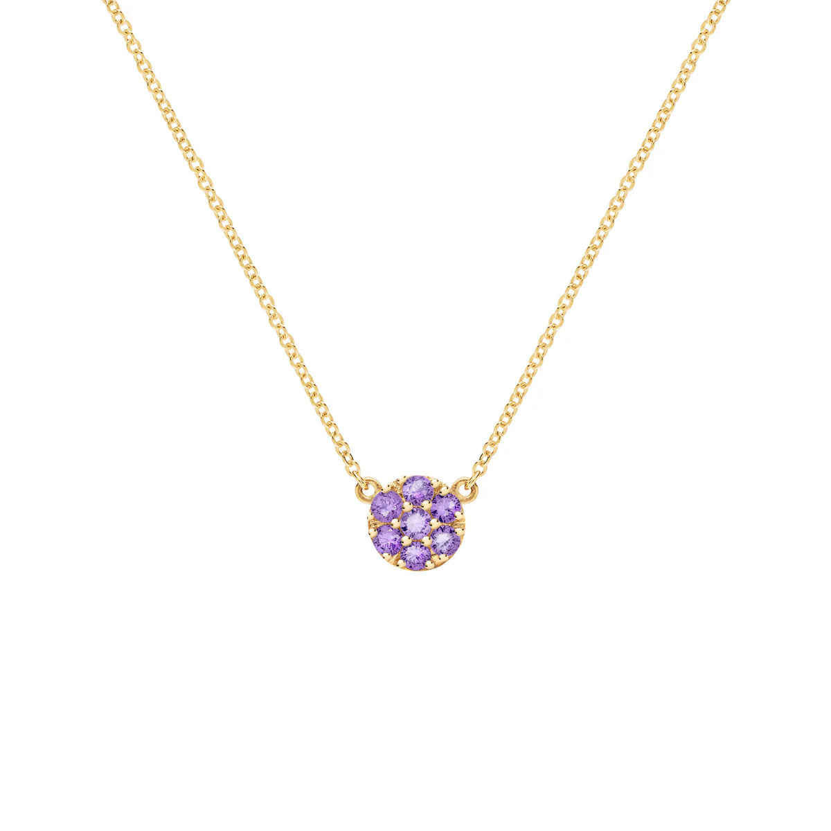 0.85CT Round Amethyst Diamond Necklace, February Birthstone Necklace, Gift For Her, Woman Necklace, Engagement Gift, Anniversary Gift, Charm Necklace