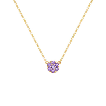 0.85CT Round Amethyst Diamond Necklace, February Birthstone Necklace, Gift For Her, Woman Necklace, Engagement Gift, Anniversary Gift, Charm Necklace