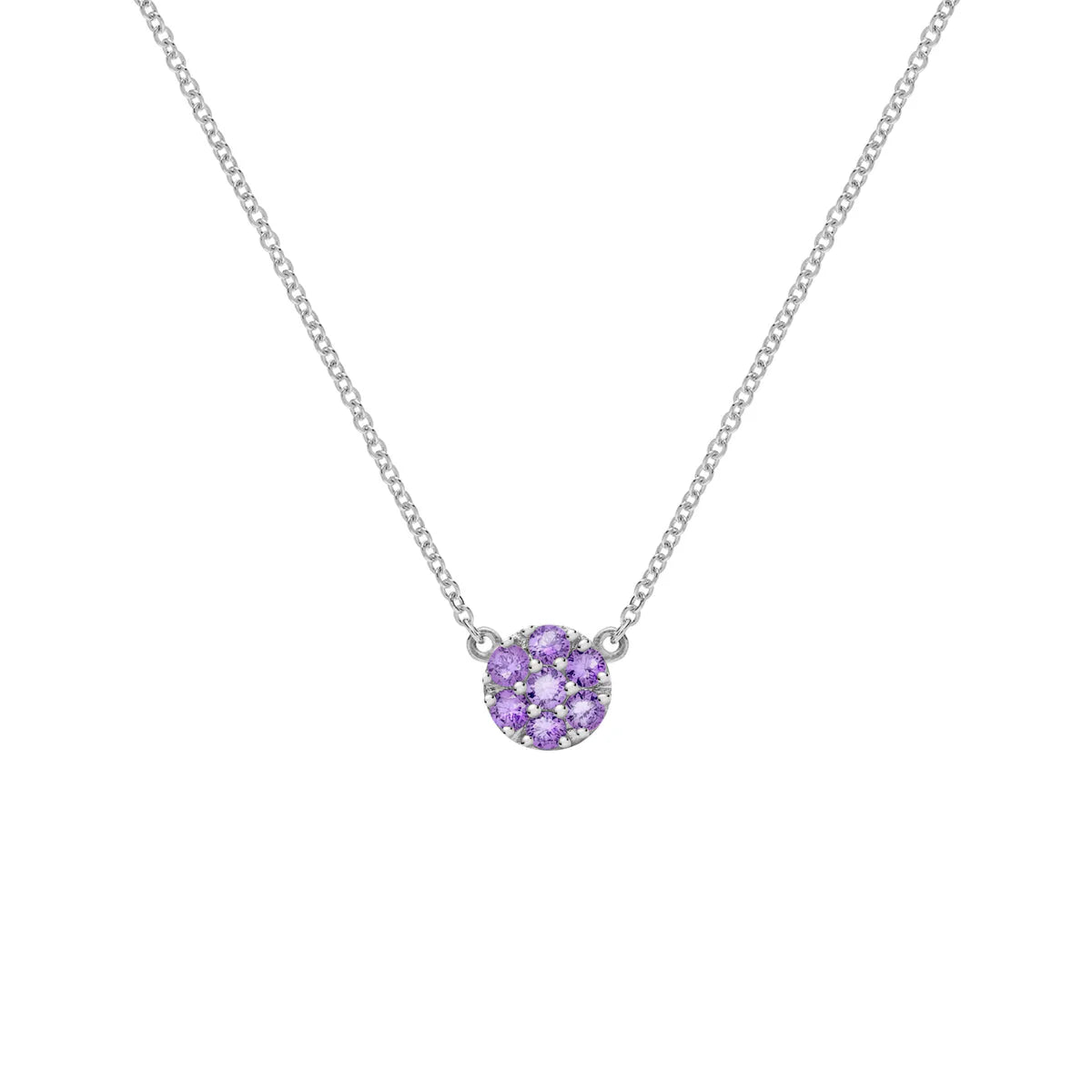 0.85CT Round Amethyst Diamond Necklace, February Birthstone Necklace, Gift For Her, Woman Necklace, Engagement Gift, Anniversary Gift, Charm Necklace