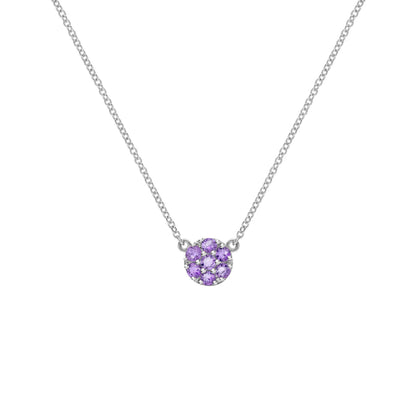 0.85CT Round Amethyst Diamond Necklace, February Birthstone Necklace, Gift For Her, Woman Necklace, Engagement Gift, Anniversary Gift, Charm Necklace