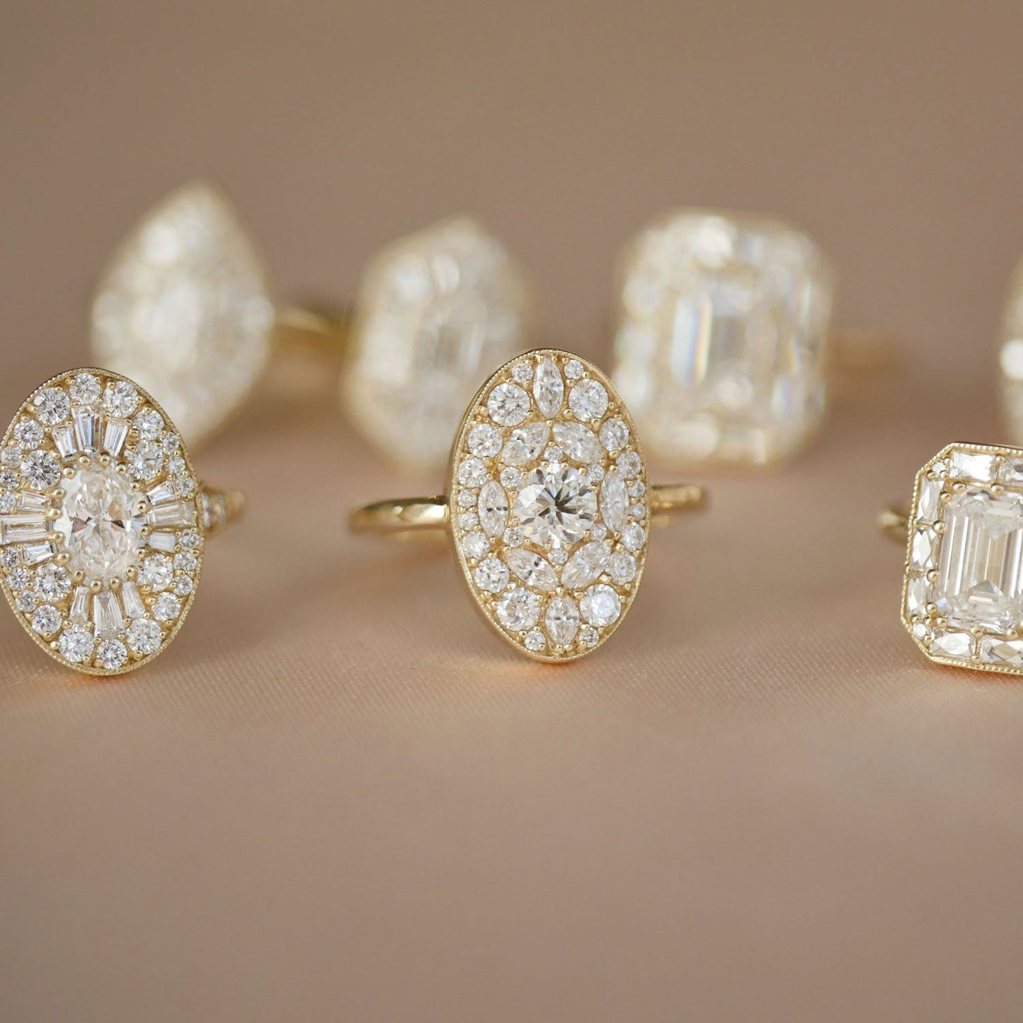0.35 Ct Round Cut Moissanite Diamond Oval Shape Vintage Engagement Ring