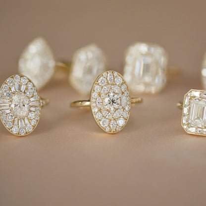 0.35 Ct Round Cut Moissanite Diamond Oval Shape Vintage Engagement Ring
