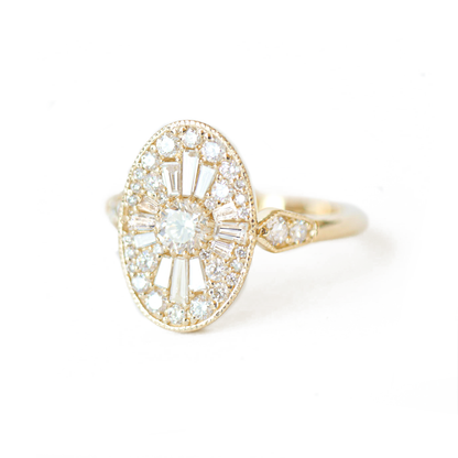 0.35 Ct Round Cut Moissanite Diamond Vintage Engagement Ring
