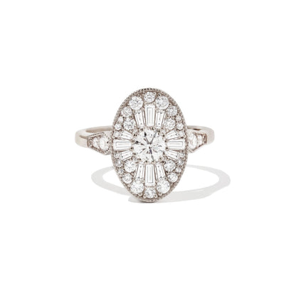 0.35 Ct Round Cut Moissanite Diamond Vintage Engagement Ring
