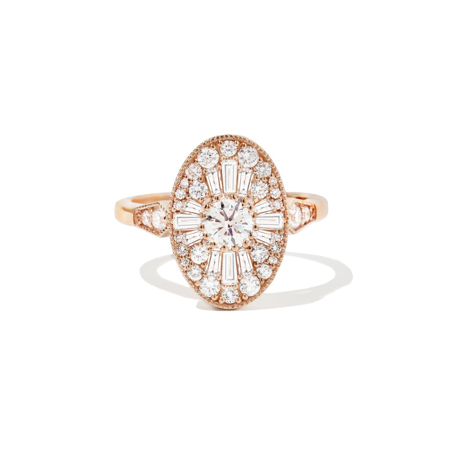 0.35 Ct Round Cut Moissanite Diamond Vintage Engagement Ring