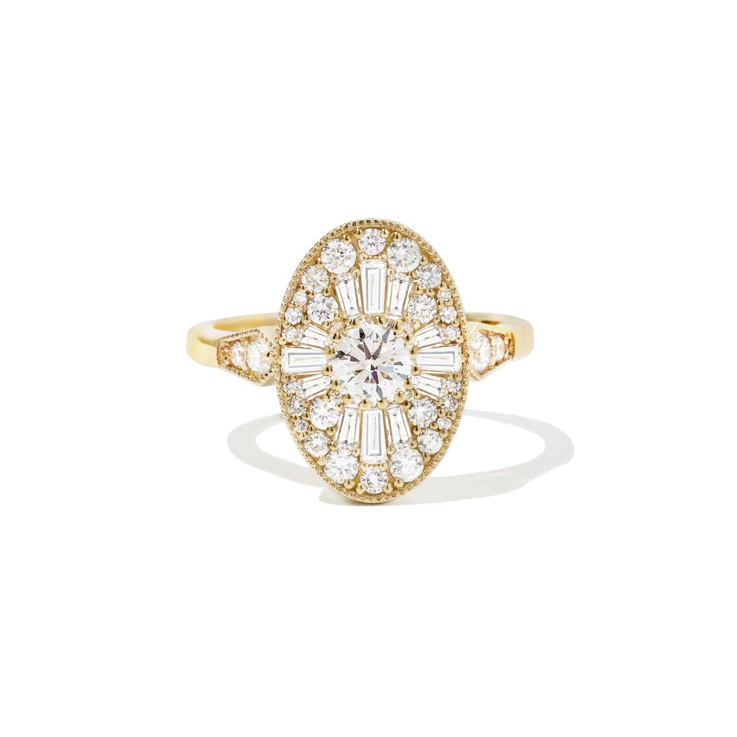 0.35 Ct Round Cut Moissanite Diamond Vintage Engagement Ring