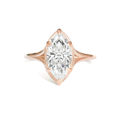 2.5 Ct Marquise Cut Moissanite Diamond Solitaire Engagement Ring