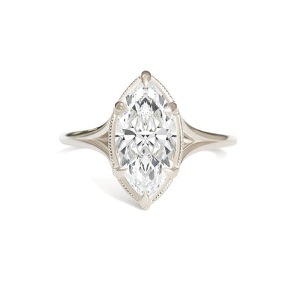 2.5 Ct Marquise Cut Moissanite Diamond Solitaire Engagement Ring