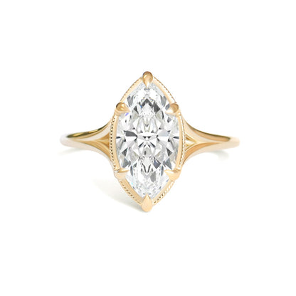 2.5 Ct Marquise Cut Moissanite Diamond Solitaire Engagement Ring