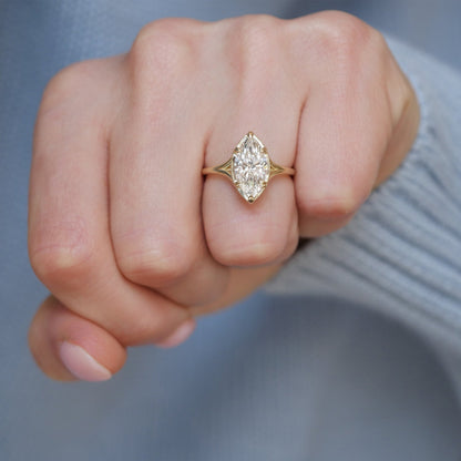2.5 Ct Marquise Cut Moissanite Diamond Solitaire Engagement Ring