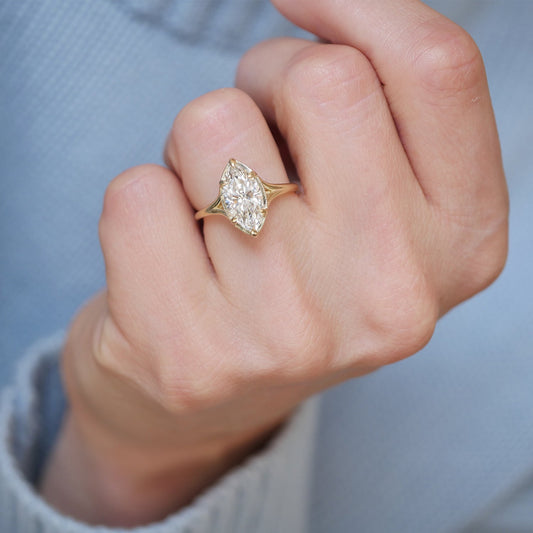 2.5 Ct Marquise Cut Moissanite Diamond Solitaire Engagement Ring