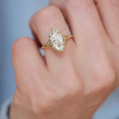 2.5 Ct Marquise Cut Moissanite Diamond Solitaire Engagement Ring