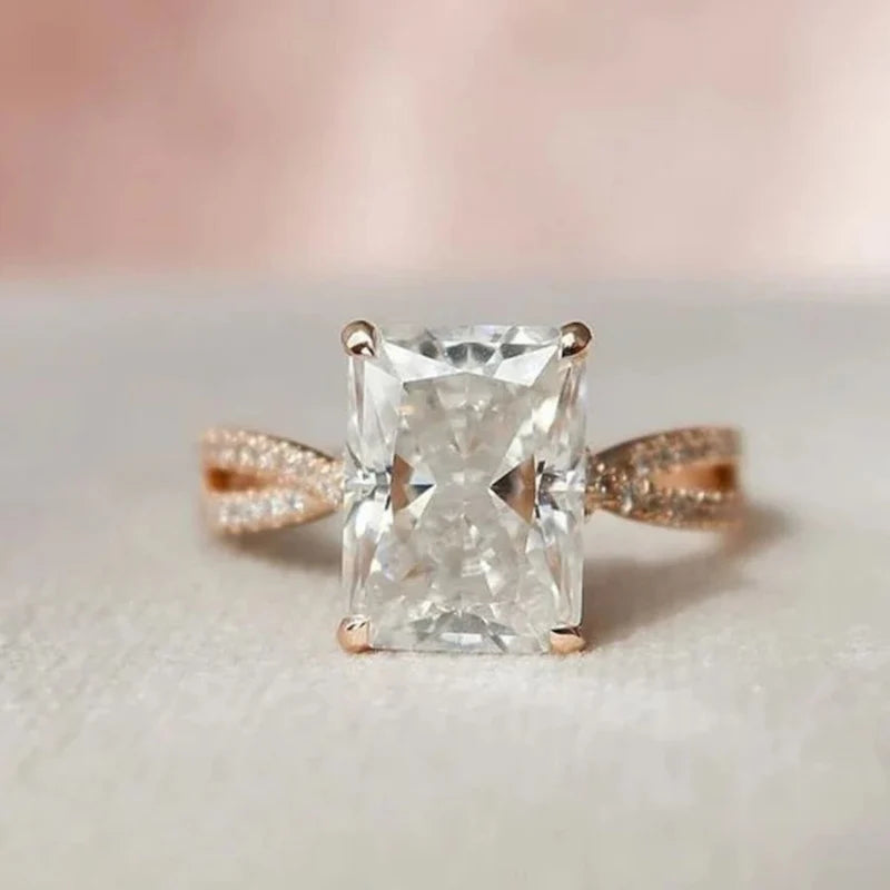 2.40CT Radiant Cut Moissanite Unique Engagement Ring - Eurus engagement rings