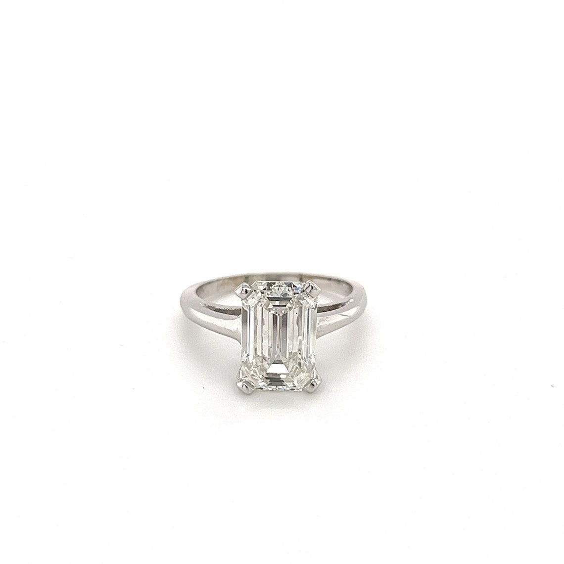 3.41 CT Emerald Cut Moissanite Solitaire Engagement Ring - Eurus engagement rings