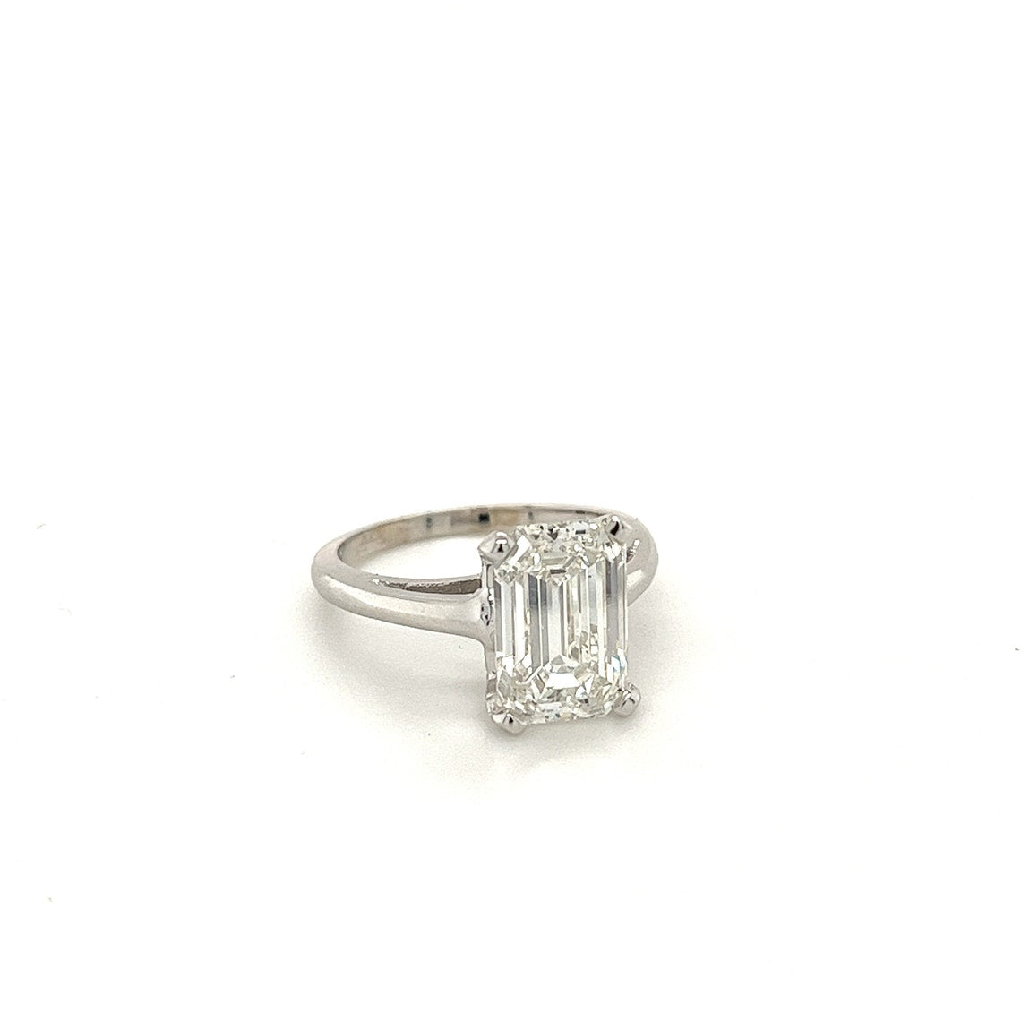 3.41 CT Emerald Cut Moissanite Solitaire Engagement Ring - Eurus engagement rings