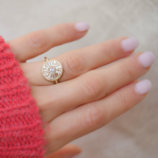0.30 Ct Antique Round Cut Moissanite Diamond Vintage Engagement Ring