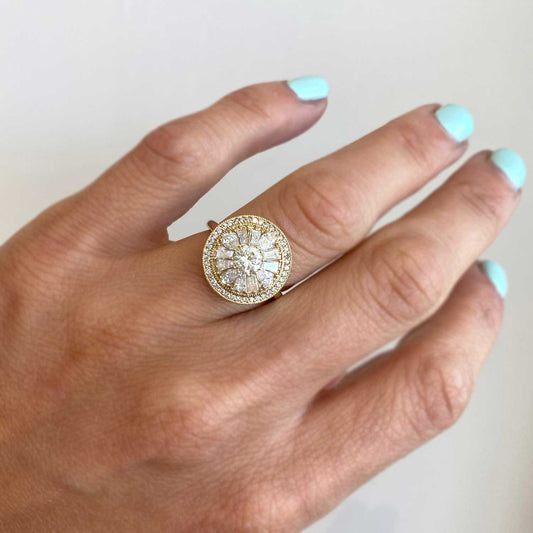 0.38 Ct Antique Round Cut Moissanite Diamond Vintage Engagement Ring