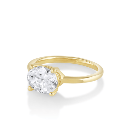 2.5 Ct Oval Cut Moissanite Diamond Solitaire Engagement Ring