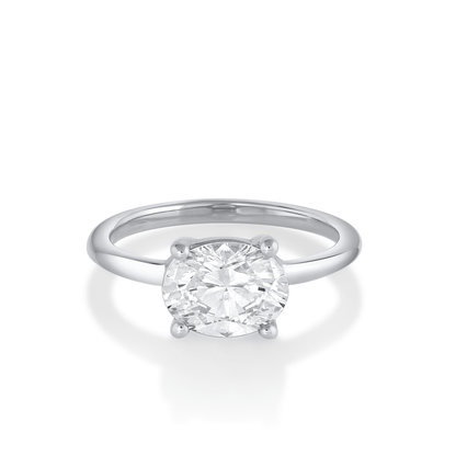 2.5 Ct Oval Cut Moissanite Diamond Solitaire Engagement Ring